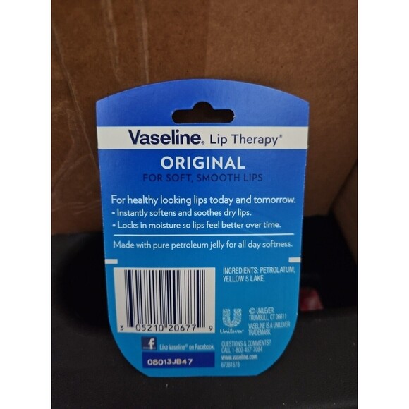 Lip Therapy Petroleum Jelly Original by Vaseline for Unisex - 0.25 oz Lip Balm - Picture 2 of 2